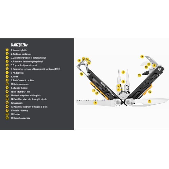 Leatherman Multitool Leatherman Signal - 19 narzędzi, dł. 114,3mm (832265)