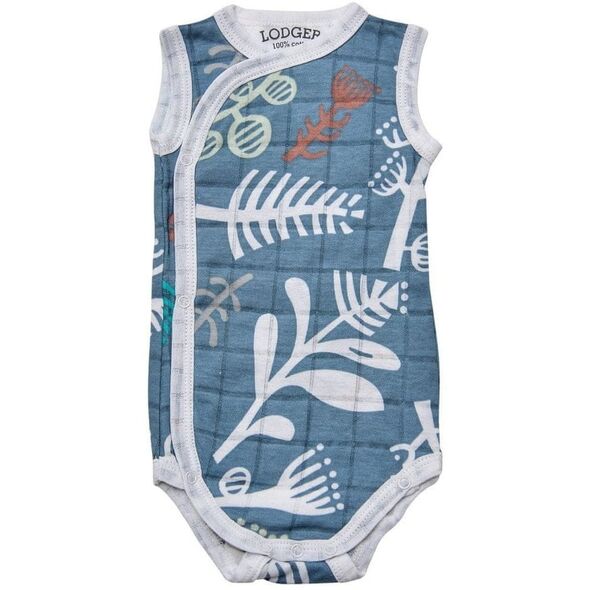 Προσφορά! Lodger Romper Botanimal βαμβακερή αμάνικη φορμάκι Ocean 68 cm RF 074_68