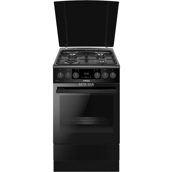 Hansa 65 L πλάτος 50 cm ματ μαύρο - Ηλεκτρική κουζίνα με επιφάνεια αερίου
