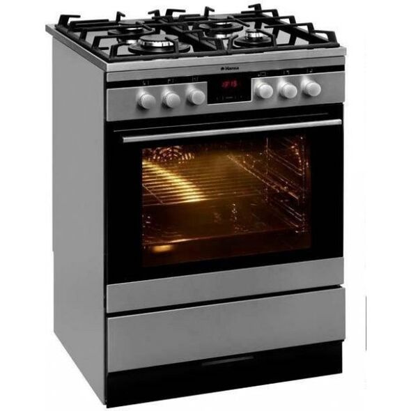 Ηλεκτρική κουζίνα με επιφάνεια αερίου Hansa 65 L πλάτος 50 cm ανοξείδωτο ατσάλι