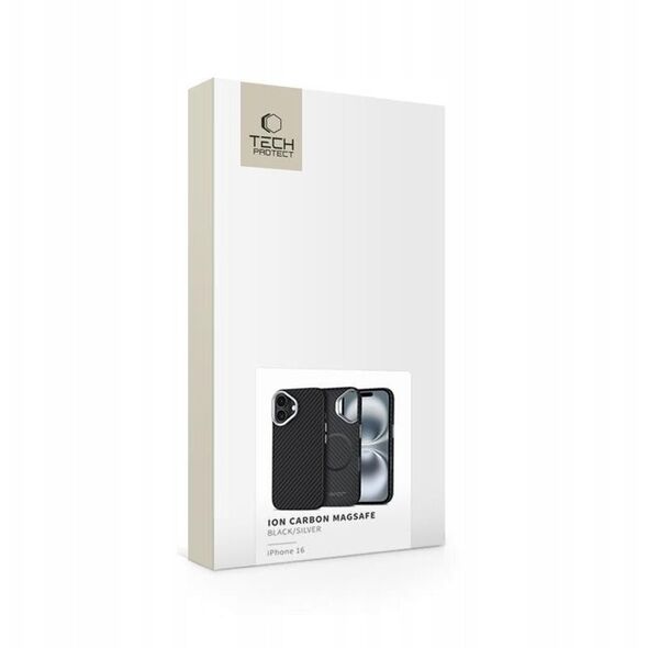 Θήκη Tech-Protect Ion Carbon MagSafe Apple iPhone 16 Μαύρο/ασημί