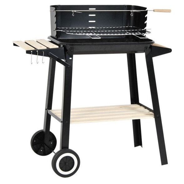 GRILL OGRODOWY WÓZEK 83x45,5x86,5CM CZARNY