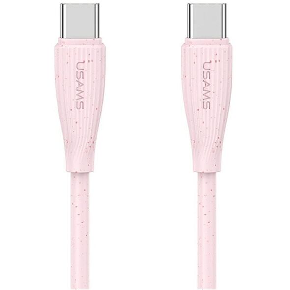 Καλώδιο USAMS Green Series SJ716 60W USB-C σε USB-C 1m ροζ