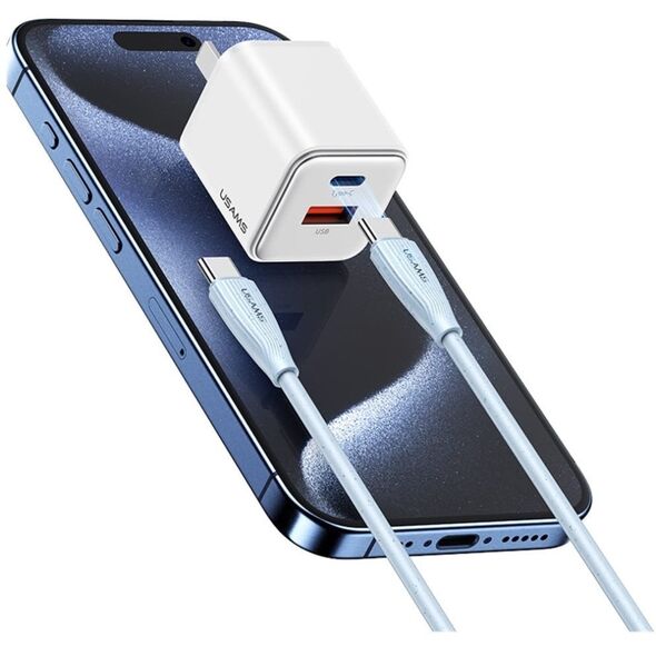 Καλώδιο USAMS Green Series SJ716 60W USB-C σε USB-C 1m ροζ