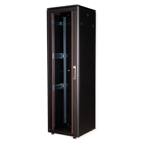 Szafa Roline ROLINE Netzwerkschrank Pro 48,26cm 19Zoll 47 HE 600x600 BxT Glast�r schwarz