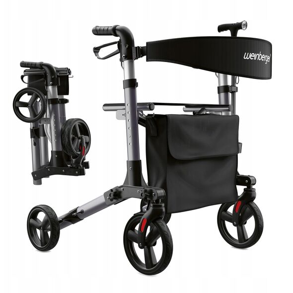 Πτυσσόμενο αλουμινένιο Rollator 3 θέσεων Weinberger