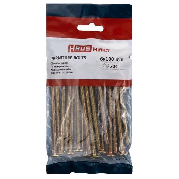 FURNITURE BOLT M6X100 YELLOW. 20 PCS