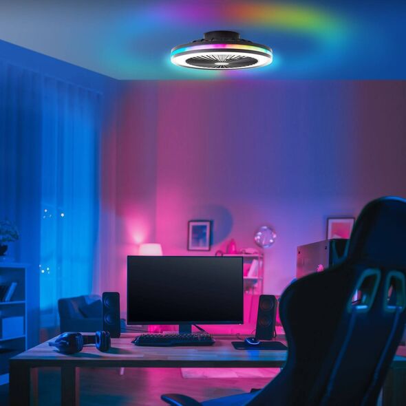 LED ανεμιστήρας φωτιστικό BRILLIANT PALMERO, 40W, 2700-6500K, 5000lm, RGB, O47cm, με τηλεχειριστήριο
