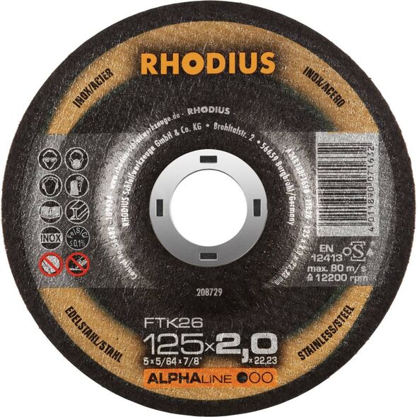 Δίσκος κοπής FTK26 125x2.0 mm. RHODIUS