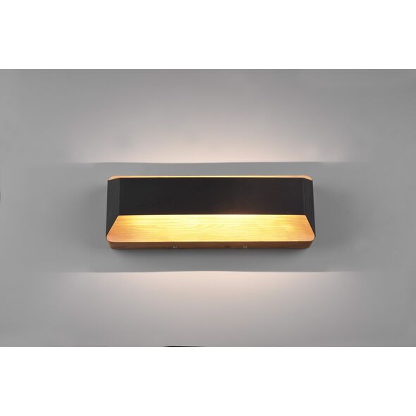 LED wall light TRIO ARINO, 3000 K, 1 x 13.5 W, 1500 lm, dimmable, black, 35 cm