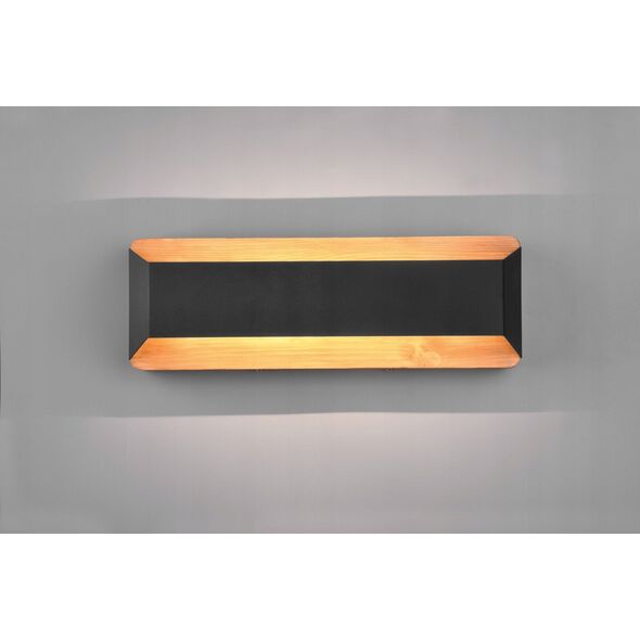 LED wall light TRIO ARINO, 3000 K, 1 x 13.5 W, 1500 lm, dimmable, black, 35 cm