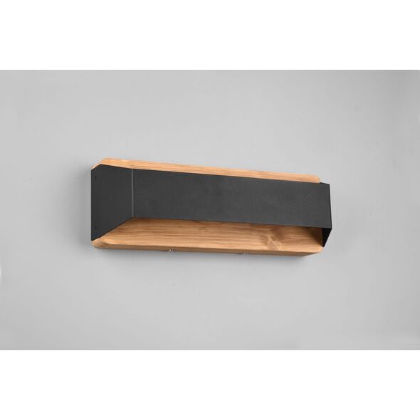 LED wall light TRIO ARINO, 3000 K, 1 x 13.5 W, 1500 lm, dimmable, black, 35 cm