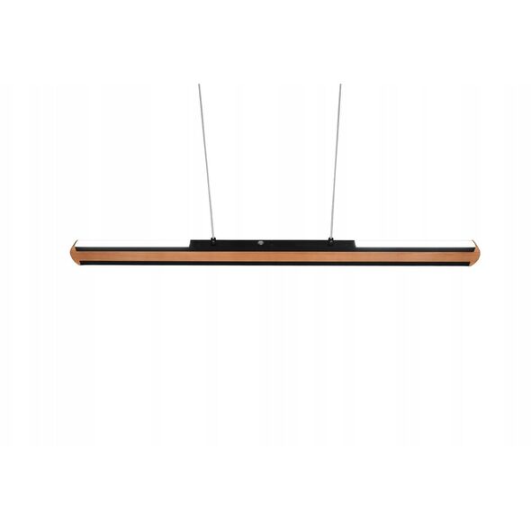 Φωτιστικό κρεμαστό LED TRIO Deacon, 42W, 2700-6000K, 3200lm, μαύρο/χρώμα ξύλου, 110x6x150cm