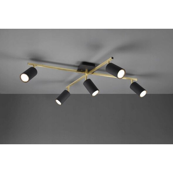 Προβολέας TRIO MARLEY, 5 x GU10, max 35W, ορείχαλκος/μαύρο, 77 x 57 x h22 cm