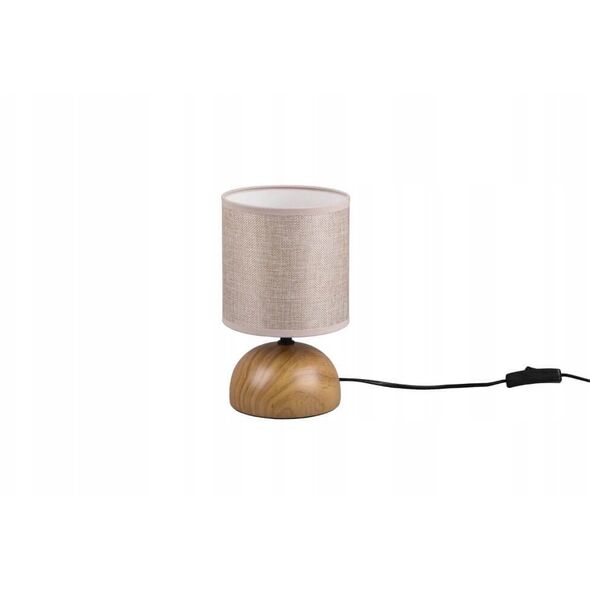Table lamp REALITY Luci, 1 x E14, max 40W, cream/wood color, o14 x 23 cm