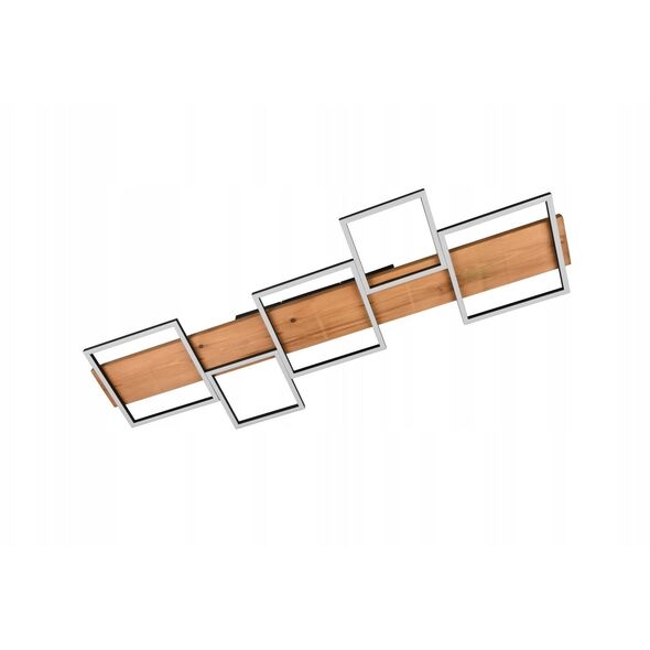 Φωτιστικό οροφής LED TRIO Harper, 42W, 3000K, 5700lm, μαύρο/χρυσό, 115 x 44 x 7 cm