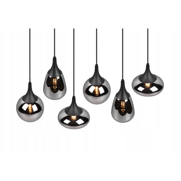 Φωτιστικό οροφής TRIO LUMINA, 6 x E14, μέγιστο 40W, μαύρο, 93.8 x 24.5 x ύψος 150 cm