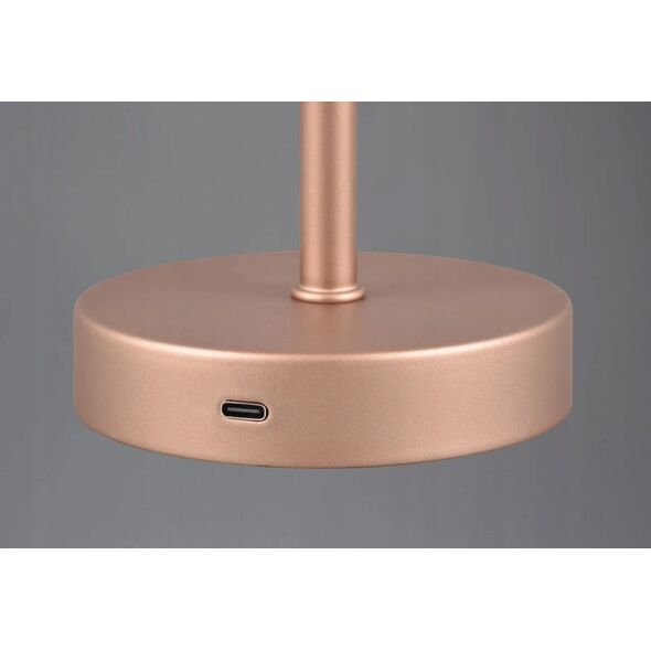 LED επιτραπέζιο φωτιστικό REALITY Jeff, 1.5W, 3000K, 150lm, επαναφορτιζόμενο μέσω USB, χρυσό χρώμα, o12x30cm