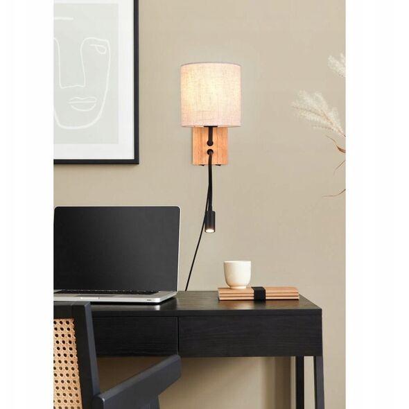 Φωτιστικό τοίχου TRIO Nilam, 1xE27, μέγιστο 28W, 1xSMD LED, 3.1W, 3000K, 310lm, o18 x 30 cm