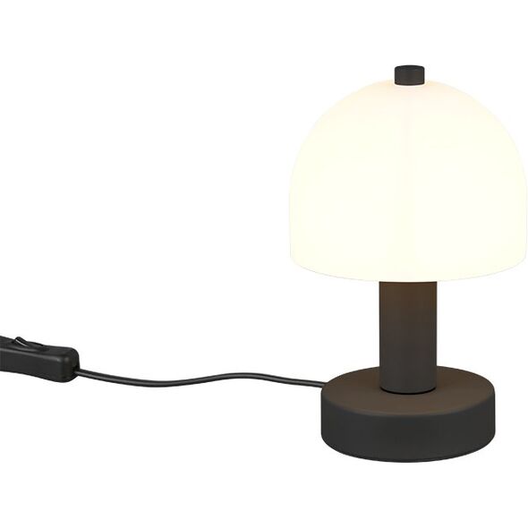 Table lamp REALITY GLENN, 1 x E14, max 10 W, black finish, with switch, O12 x 19 cm