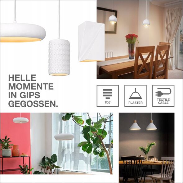 Φωτιστικό τοίχου LEDVANCE DECOR PLASTER 2xE27 max 6W λευκός γύψος βαφόμενος 33x11x15cm