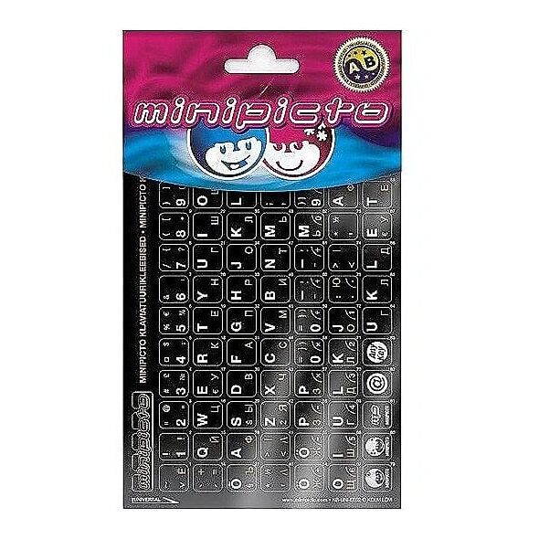 Αυτοκόλλητο πληκτρολογίου Minipicto EST/RUS KB-UNI-EE02-BLK-ORAN, μαύρο/λευκό/πορτοκαλί