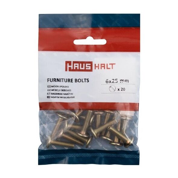 FURNITURE BOLT M6X25 YELLOW. 20 PCS
