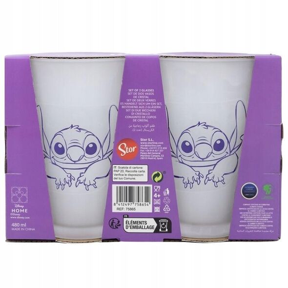 Disney Stitch - Σετ δύο ποτηριών σε διακοσμητικό κουτί (490 ml)
