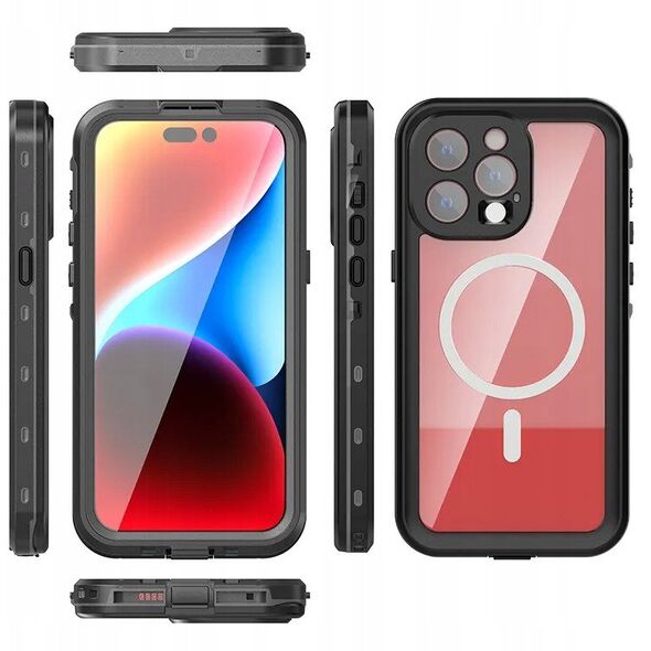 Αδιάβροχη θήκη SHELLBOX DOT συμβατή με MagSafe για IPHONE 15 Pro Max μαύρο