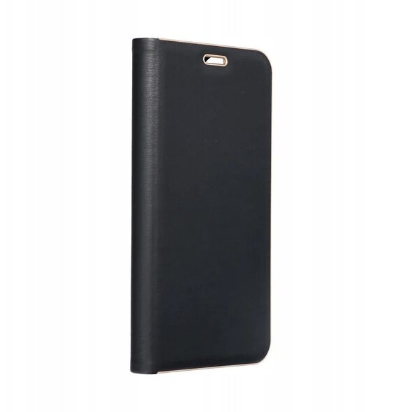 Θήκη LUNA Book Gold για XIAOMI Redmi Note 14 4G (GLOBAL - 164,84mm x 78,15mm x 8,16mm) μαύρο