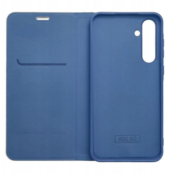 Θήκη LUNA Book Carbon για XIAOMI Redmi Note 14 4G (GLOBAL - 164,84mm x 78,15mm x 8,16mm) μπλε