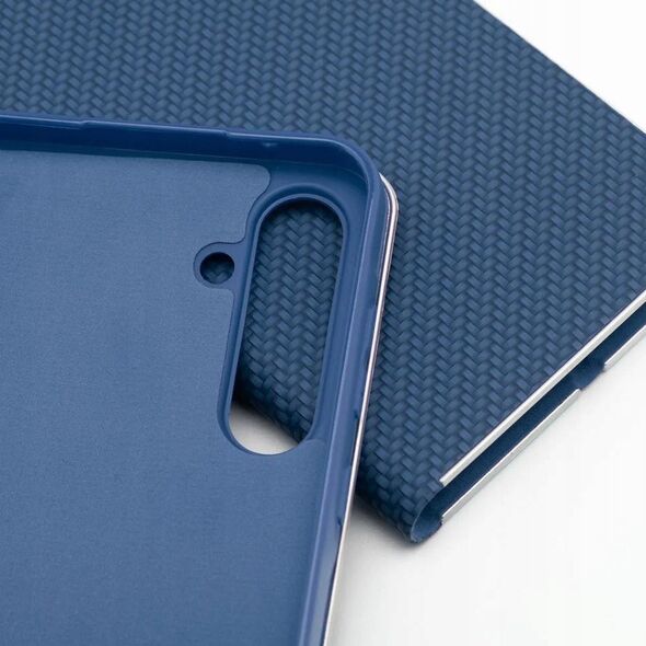 Θήκη LUNA Book Carbon για XIAOMI Redmi Note 14 4G (GLOBAL - 164,84mm x 78,15mm x 8,16mm) μπλε