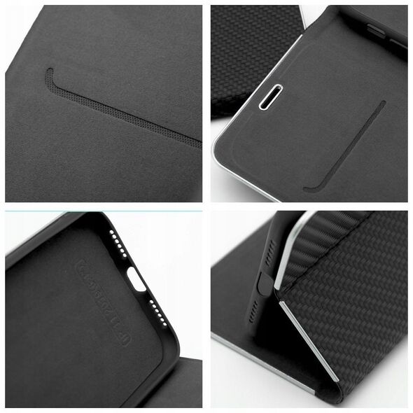 Θήκη LUNA Book Carbon για SAMSUNG S25 Edge μαύρο