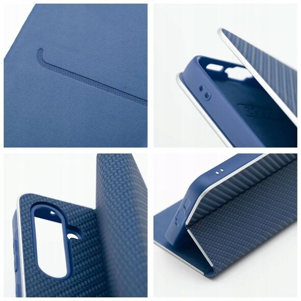 Θήκη LUNA Book Carbon για SAMSUNG S25 Edge μπλε