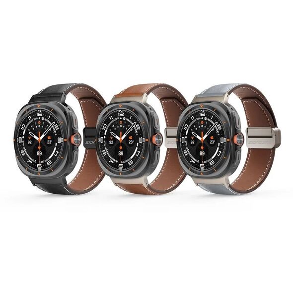 DUX DUCIS λουράκι YA δερμάτινο 47 mm μαύρο