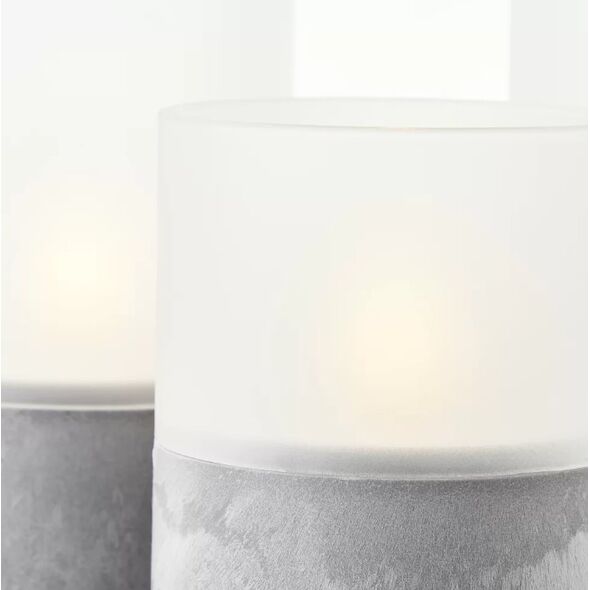 LED επιτραπέζιο φωτιστικό BRILLIANT BOUGIE, IP44, 2500K, 2xAA, χρονοδιακόπτης, ματ λευκό γυαλί, 3 τεμ