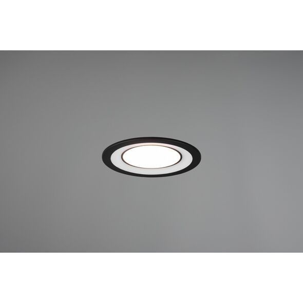 Φωτιστικό LED χωνευτό TRIO CORE, 10 W, 3000 K, 1040 lm, 2 πηγές φωτός, μαύρο, O15 cm