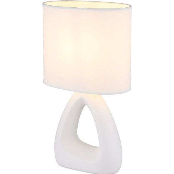 Φωτιστικό επιτραπέζιο GLOBO TRIANGLE, 1 x E14, 40W, λευκό, κεραμικό, 17 x 10 x 30 cm