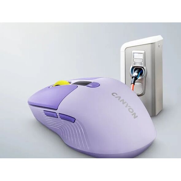 CANYON Ασύρματο ποντίκι MW-26 LCD Αθόρυβο Δύο λειτουργίες Μωβ
