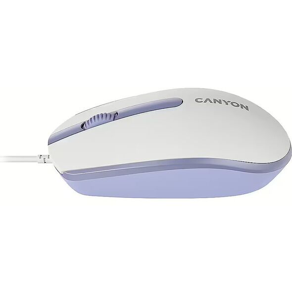 CANYON Ενσύρματο ποντίκι M-10 Λευκό - Λεβάντα
