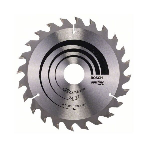 Bosch Tarcza pilarska Optiline Wood 165x30x2,6mm 24z - 2608640602