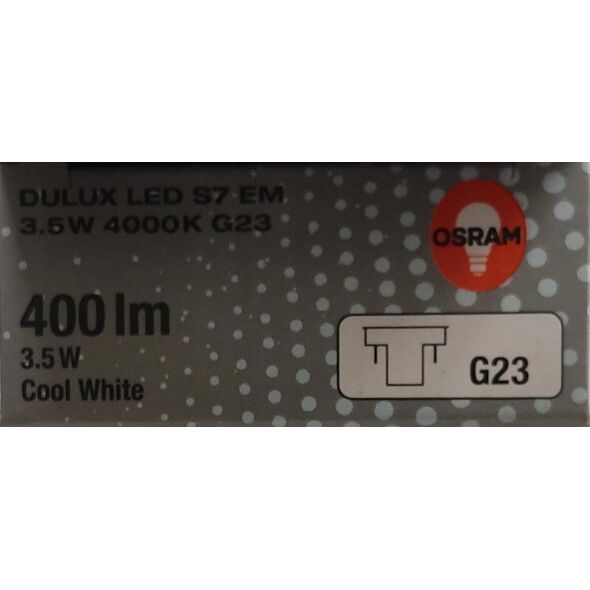OSRAM DULUX LED S 400lm 3,5W/840 (7W) G23 EM/230V