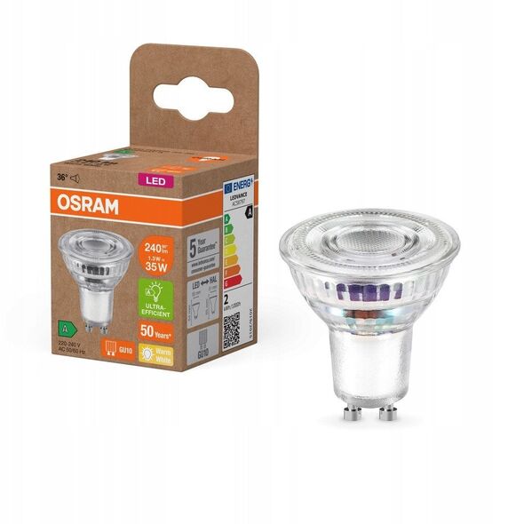 OSRAM 4099854245190 LED-ανακλαστική λάμπα EEK A (A - G) GU10 Ανακλαστήρας 1.3 W = 35 W Θερμό λευκό (Ø x H) 50 mm x 50 mm 1 τεμ