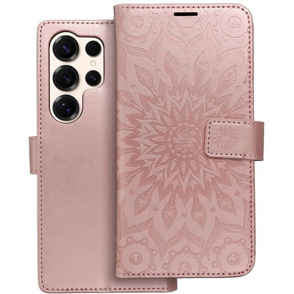 Θήκη βιβλίου MEZZO για SAMSUNG S25 Ultra mandala ροζ χρυσό