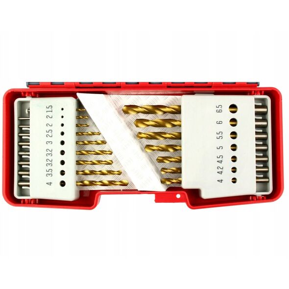 21PCS TITANIUM COATED HSS DRILL BIT SET