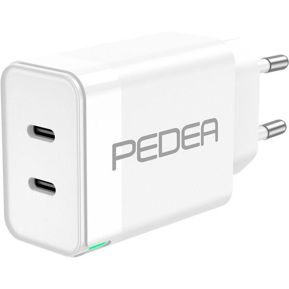 PEDEA Schnellladegerät Dual PD 40 Watt USB Typ C/C, weiß