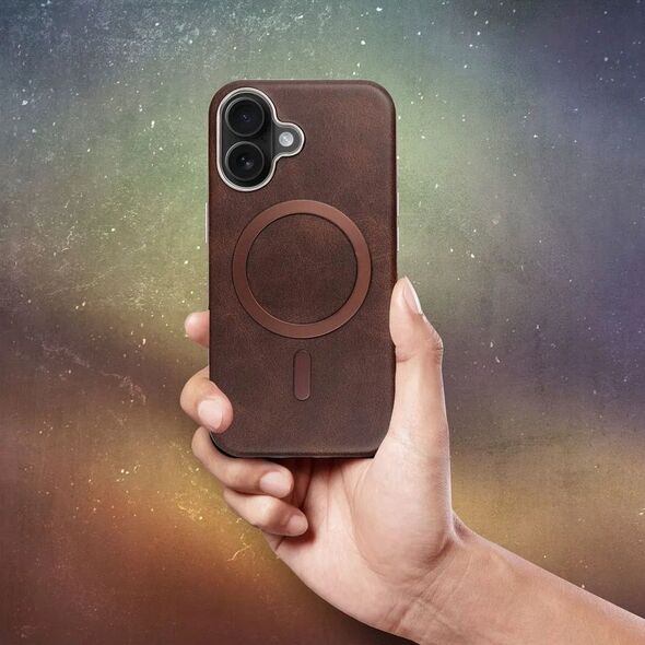 Θήκη GENTLEMAN MAG COVER συμβατή με MagSafe για IPHONE 16e (SE 4 2025) καφέ