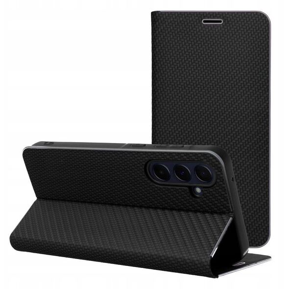 Θήκη LUNA Book Carbon για SAMSUNG S25 Ultra μαύρη
