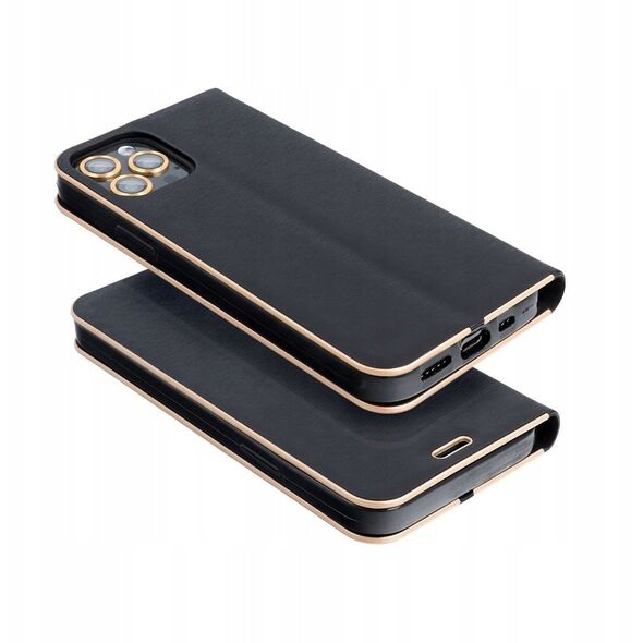 Θήκη LUNA Book Gold για SAMSUNG S25 μαύρο