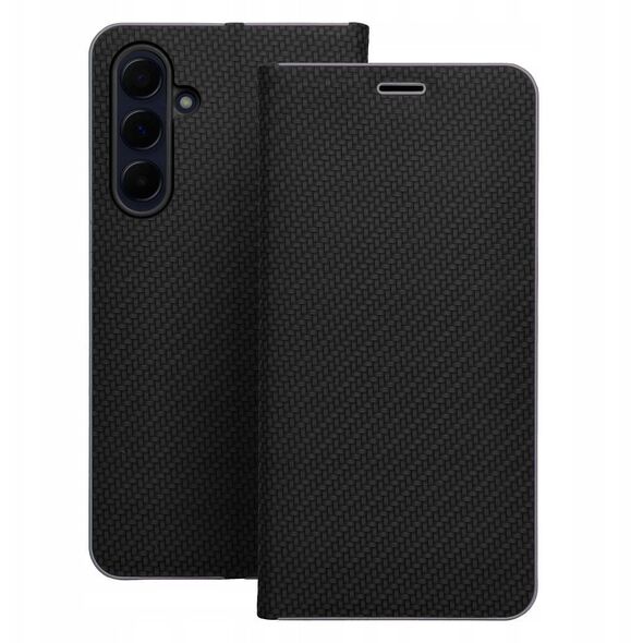 Θήκη LUNA Book Carbon για SAMSUNG S25 Plus μαύρο